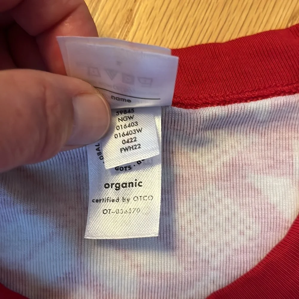 Hanna Andersson, red and white snowflake pajama top size XXL